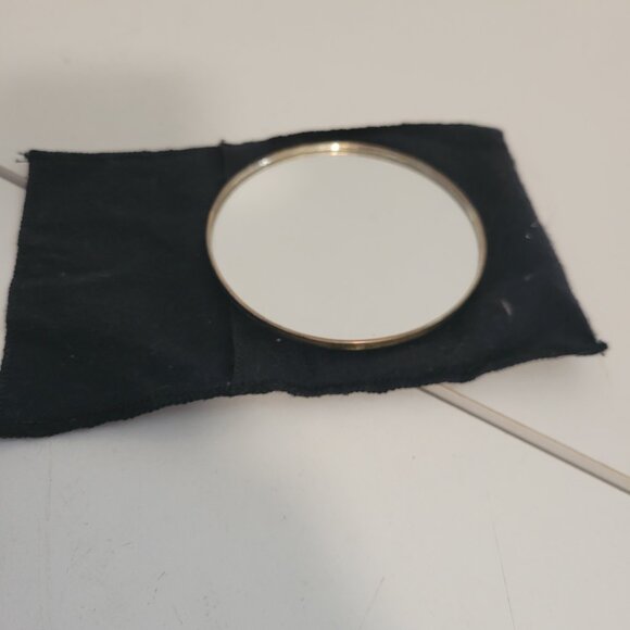 Sterling Silver Towle Cosmetic Mirror with Velvet Case for Travel - Picture 2 of 3